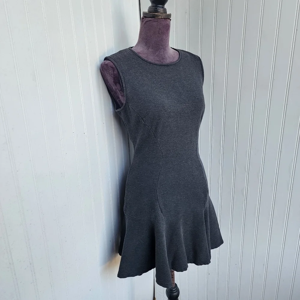 Michael Kors Made in Italy Charcoal Gray Dress Designer Luxury Women Flare Sz 10